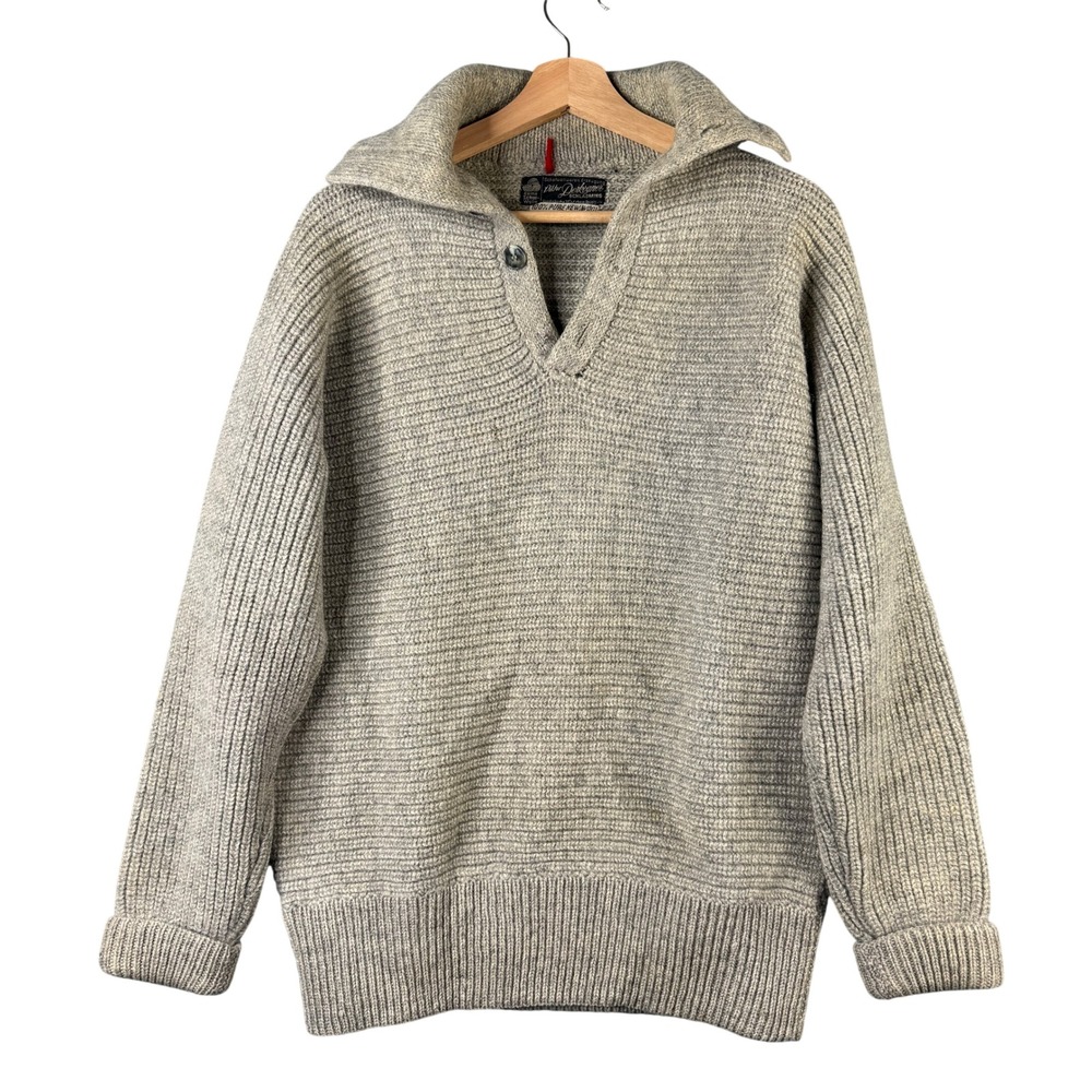 Viktor Deikogger Schladminger Austrian Wool Sweater Gray Ribbed Knit Pullover